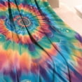 thumbnail image 3 of Colorful Rainbow Tie Dye Spiral Pattern Blanket,Comfortable Soft Flannel Throw Blanket,All Season,Warm Lightweight Blankets for Sofa Bed Couch Living Room Chair,40"x50", 3 of 4