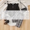 thumbnail image 5 of HCNTES Baby Girl Winter Clothes Baby Sweatsuit Baby Girl Clothes Long Sleeve Ruffle Ribbed Romper + Plaid Bow Pants + Headband Newborn Infant Cute Set, 5 of 7