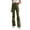 F01-Green, variant on FYDUU Women's Corduroy Flare Pants High Waisted Elastic Waist Bell Bottom Trousers Retro Fashion Fall Winter Long Pants Trousers Stylish Pants