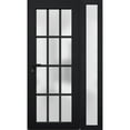 thumbnail image 3 of Front Exterior Prehung Metal-Plastic Door Frosted Glass / Manux 8312 Matte Black / Side Window / Office Commercial and Residential Doors Entrance Patio Garage 52" x 80" Right-hand Inswing, 3 of 6