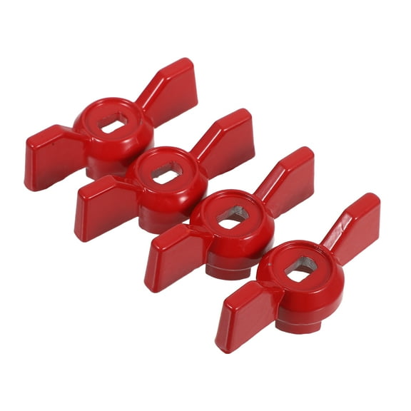 OUNONA Red Aluminum Alloy Universal Valve Handle for Outdoor Faucets and Water Spigots, Industrial Use, Fits 6x10mm Valves