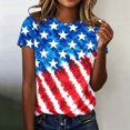 thumbnail image 2 of MuXiKeJi Clothes American Flag Shirt Women USA Bow Flag Shirts Patriotic T-Shirts Happy 4th of July Tee Tops, 2 of 4