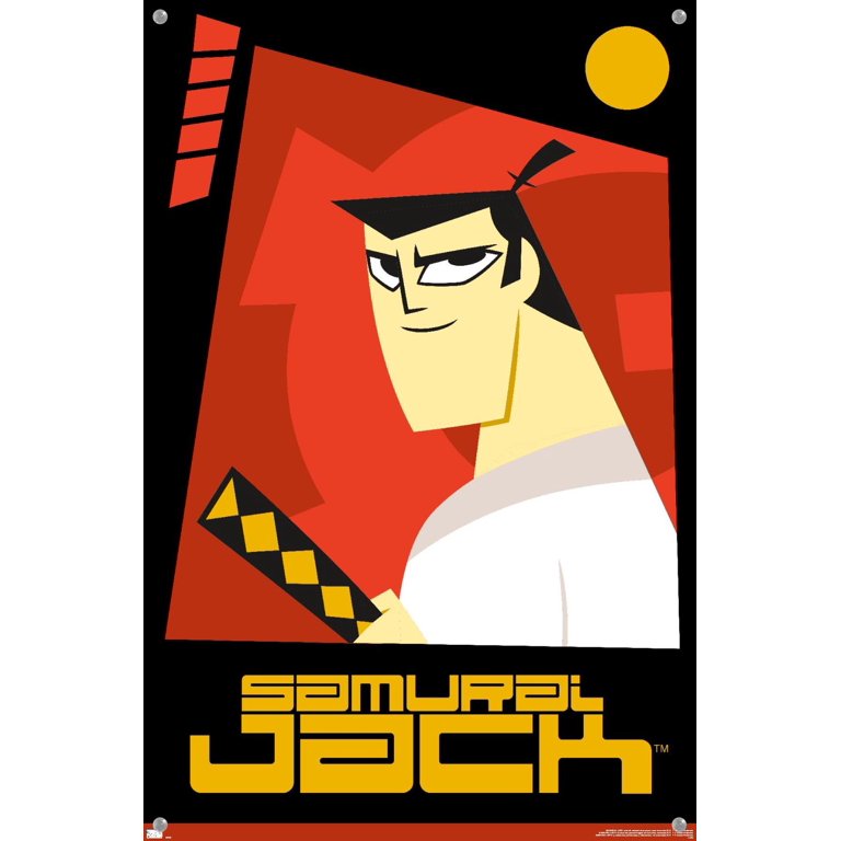 Samurai Jack Red Wall Poster with Pushpins, x