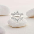 thumbnail image 2 of Rag Jewels 14K White Gold Plated 2.30 Ct Round Cut White Diamond Engagement Crown Double Enhancer for Engagement Christmas Thanksgiving Enhancer Guard Wrap Ring 925 Sterling Silver For Women's -7, 2 of 3