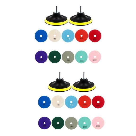 24Pcs 3 Inch Diamond Polishing Pads Set Wet/Dry Kit for Stone Concrete Marble Floor Grinder Polisher