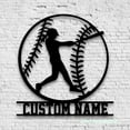 thumbnail image 2 of Craftnamesign Custom Girl Baseball Metal Wall Art LED Light, Custom Softball Player Name Sign, 2 of 5