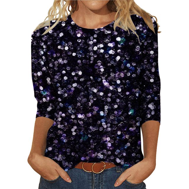 Clearance! Lisingtool Women's T Shirt Design Three Sleeved Round Neck Fashion Top