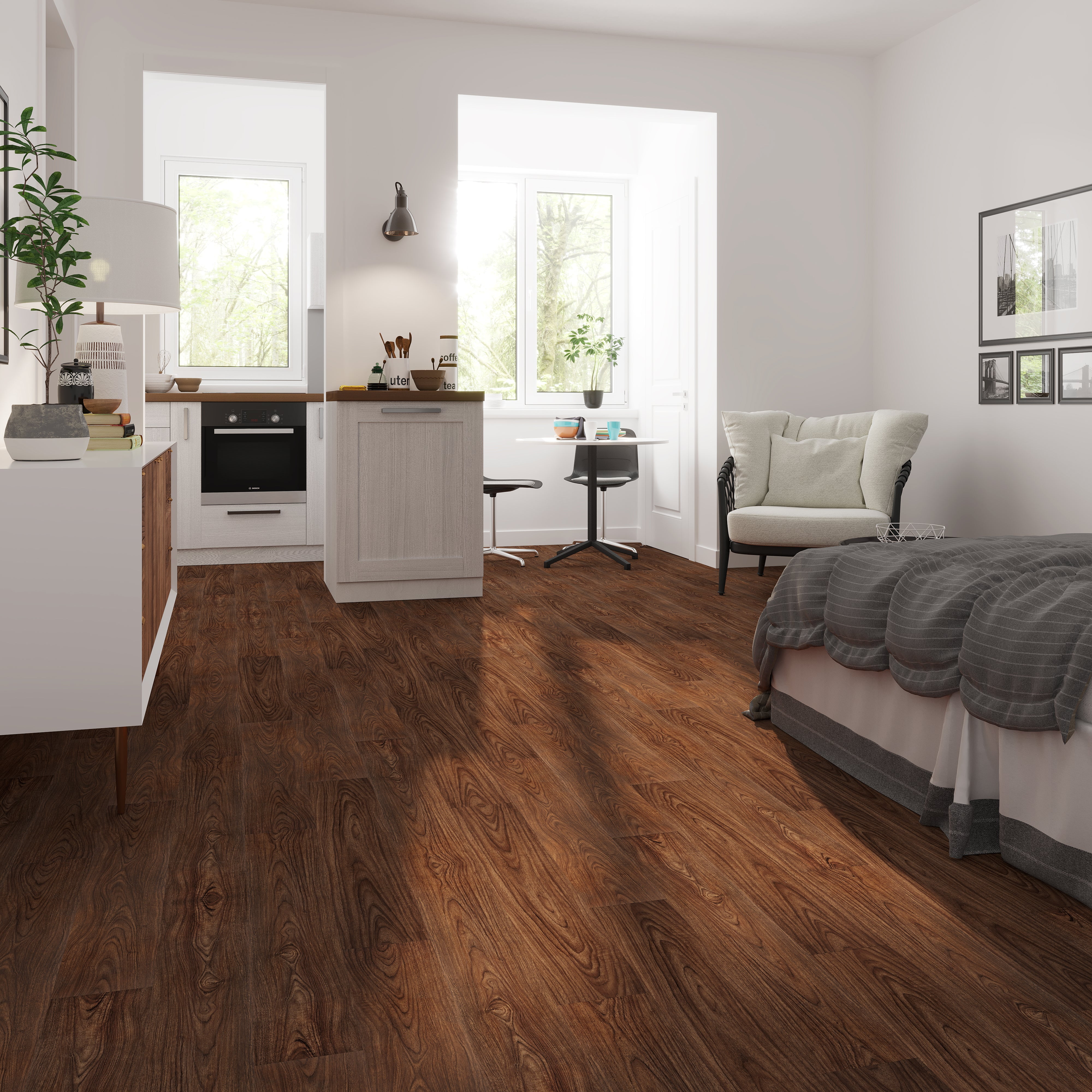 Lucida Surfaces BaseCore Chestnut Peel and Stick Vinyl Flooring Plank 1 Sample Pack