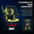 thumbnail image 5 of RESPAWN 3085 Ergonomic Gaming Chair for Adults, High Back Office Chair with Headrest and Flip Up Arms, Leather Racing Style Gaming Seat with Lumbar Support, Video Game Computer Desk Seat - Green, 5 of 7