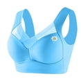 thumbnail image 1 of ManxiVoo Wireless Comfort Bras Full Coverage Minimizer with Adjustable Straps and Side Support for Everyday Wear Smooth T-Shirt Design L Size Sky Blue, 1 of 7