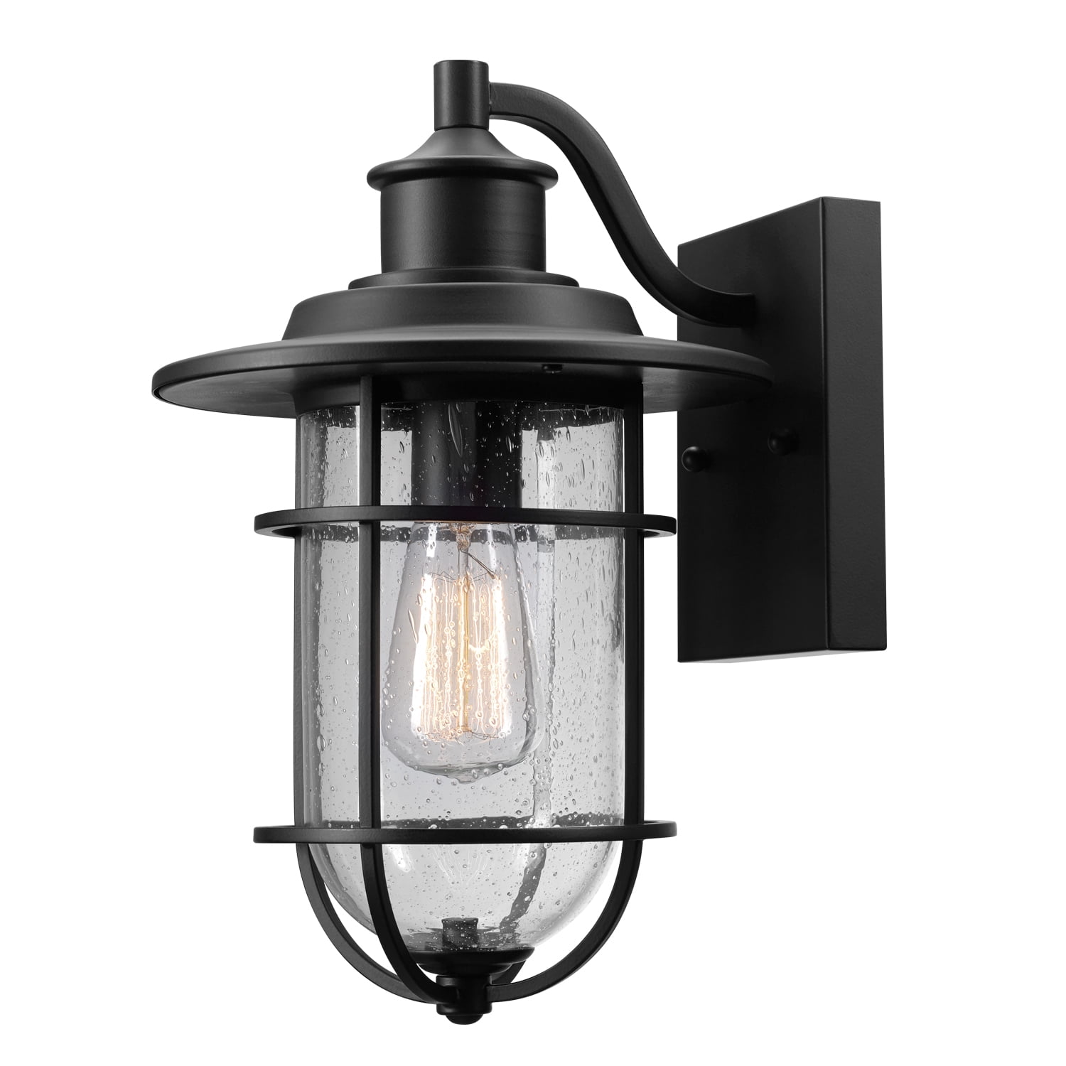 Globe Electric Turner 1-Light Outdoor/Indoor Seeded Glass Shade 