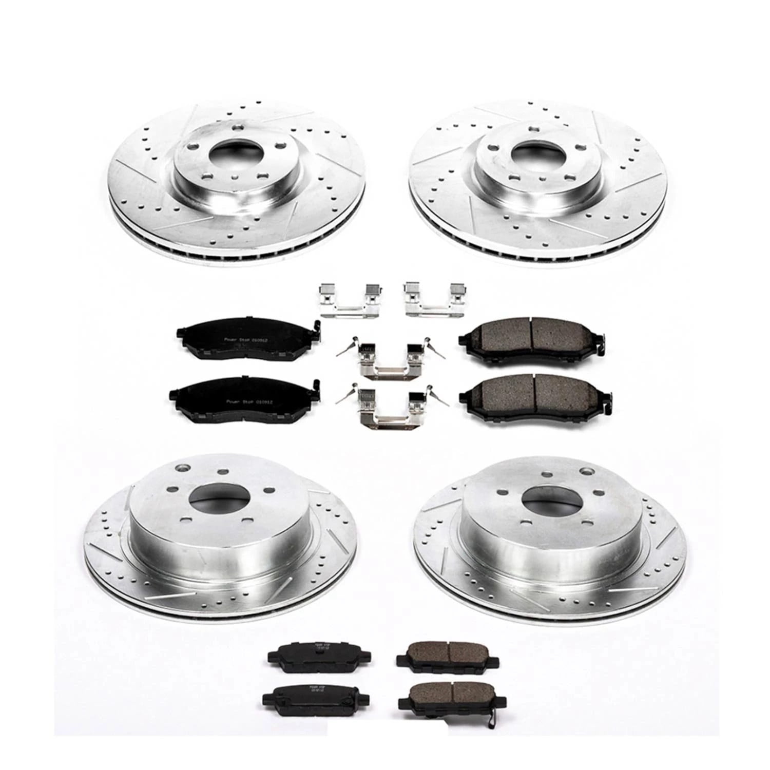 PowerStop Front and Rear Z23 Evolution Sport Carbon-Fiber Ceramic Brake Pad and Drilled & Slotted Rotor Kit Fits: INFINITI Select Models K6237