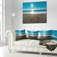 thumbnail image 2 of Designart Blue Sea and Footprints in Sand - Seascape Throw Pillow - 18x18, 2 of 4