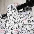 thumbnail image 2 of Ambesonne England Grommet Curtain Single Panel, Hand Lettering Cities, 50"x60", Black White Vermilion, 2 of 5