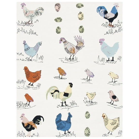 SAFAVIEH Novelty Gracelyn Novelty Area Rug, Ivory/Blue, 8' x 10'