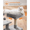 thumbnail image 4 of Feandrea Árbol para Gatos, Condominio Pequeño para Gatos, 72 cm, 3 Pompones, Gris Claro, 4 of 5