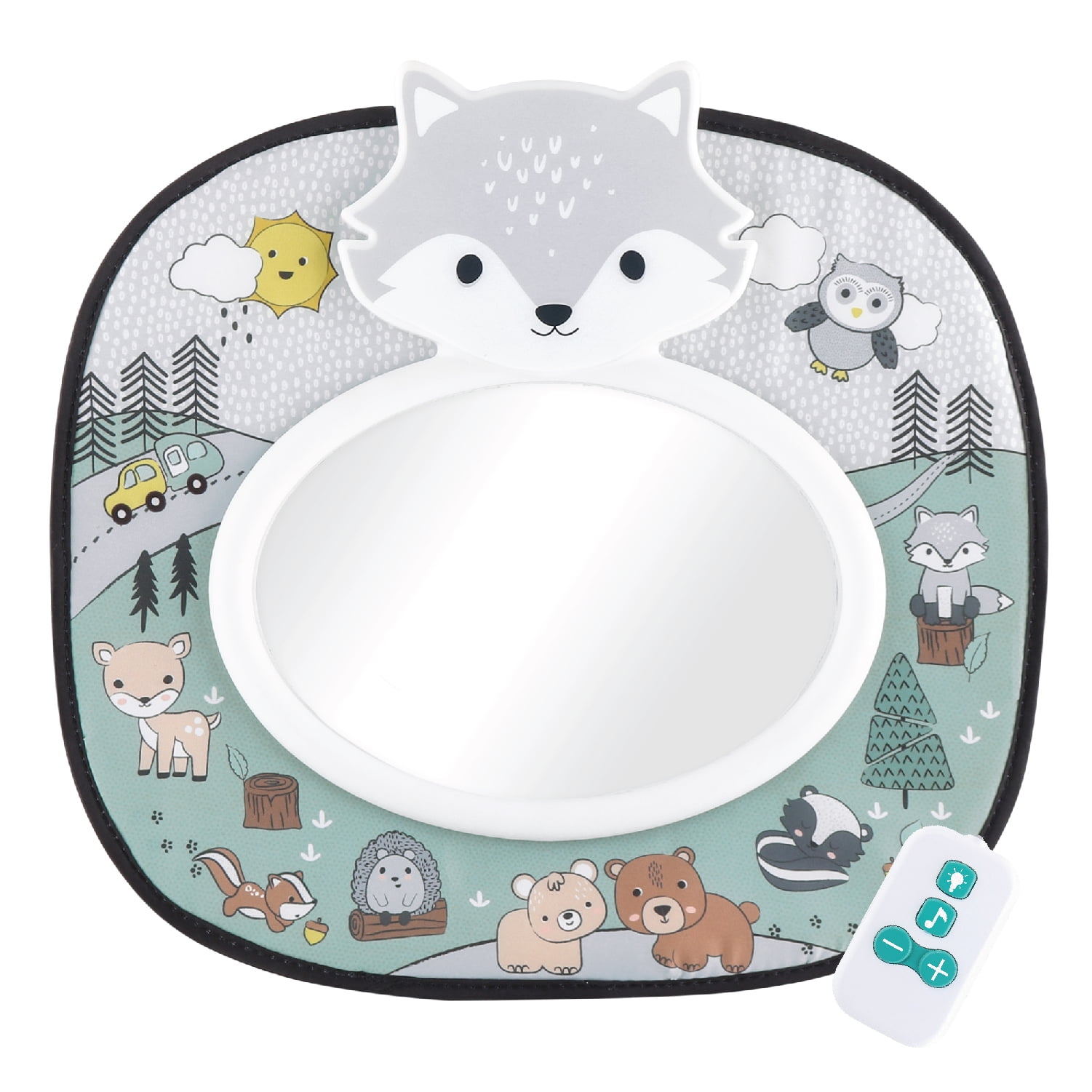 The Peanutshell Musical Car Seat Mirror, Woodland Animals