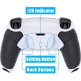 thumbnail image 3 of eXtremeRate Black Rubberized Grip Programable RISE4 Remap Kit for PS5 Controller BDM-030 040, Upgrade Board & Redesigned White Back Shell & 4 Back Buttons for PS5 Controller, 3 of 7