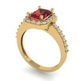 thumbnail image 2 of 1.92 ct Emerald Cut Natural Garnet Halo Engagement Ring for Women in 18K Yellow Gold, 2 of 5