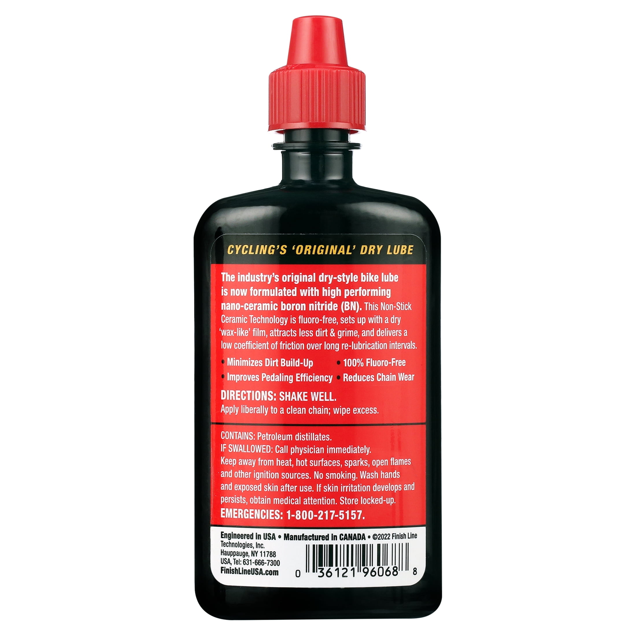 Finish Line Dry Bicycle Lube Chain Lubricant with Non-Stick