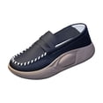 thumbnail image 4 of Zapatos casuales de PU para mujer, cómodos, suaves, con plataforma, estilo urbano, suela gruesa, sin cordones negro 35, 4 of 9