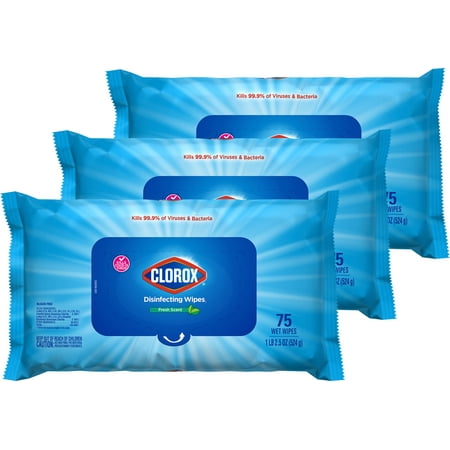 Clorox Disinfecting Wipes  Fresh Scent  75 Count  3 Pack