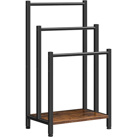 HOOBRO Towel Rack Holder 3 Tier Towel Rack Industrial Living Room Bathroom Rustic Brown BF03LB01