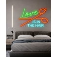 thumbnail image 3 of Handmadetneonsign Love is in the Hair, Led Neon Sign, Hair Salons Decor, Neon Signs for Beauty Room, 3 of 5