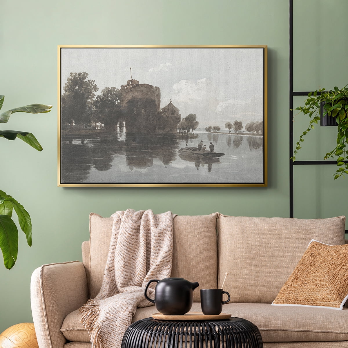 Vintage Landscape-CCCXLIV By Wexford Home Framed in Gold Wood Gallery Wrapped Canvas 25 in. x 37 in.