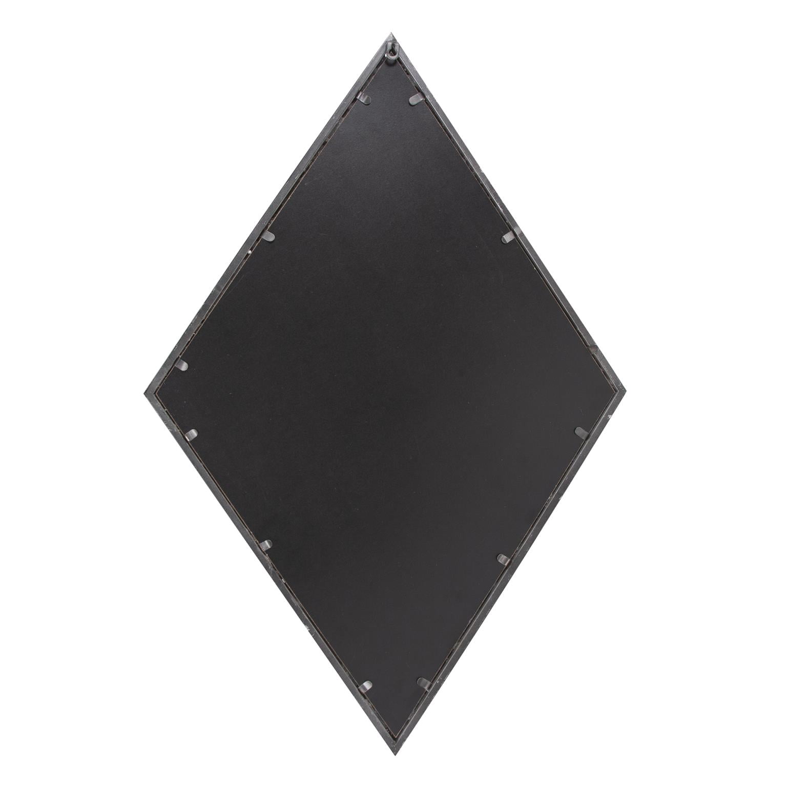 Tyler Dillon Diamond Wall Mirror with Silver Metal Windowpane Frame - 23.1/2 x 35.1/2" x 1""