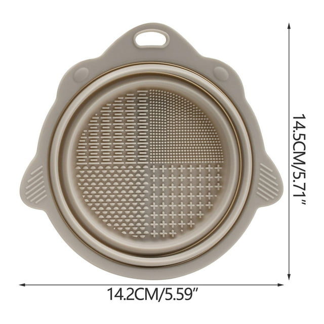 fheaev Folding Makeup Brush Cleaning Bowl Powder Puff Beauty Brush Pad Makeup Tool Cleaning Tool