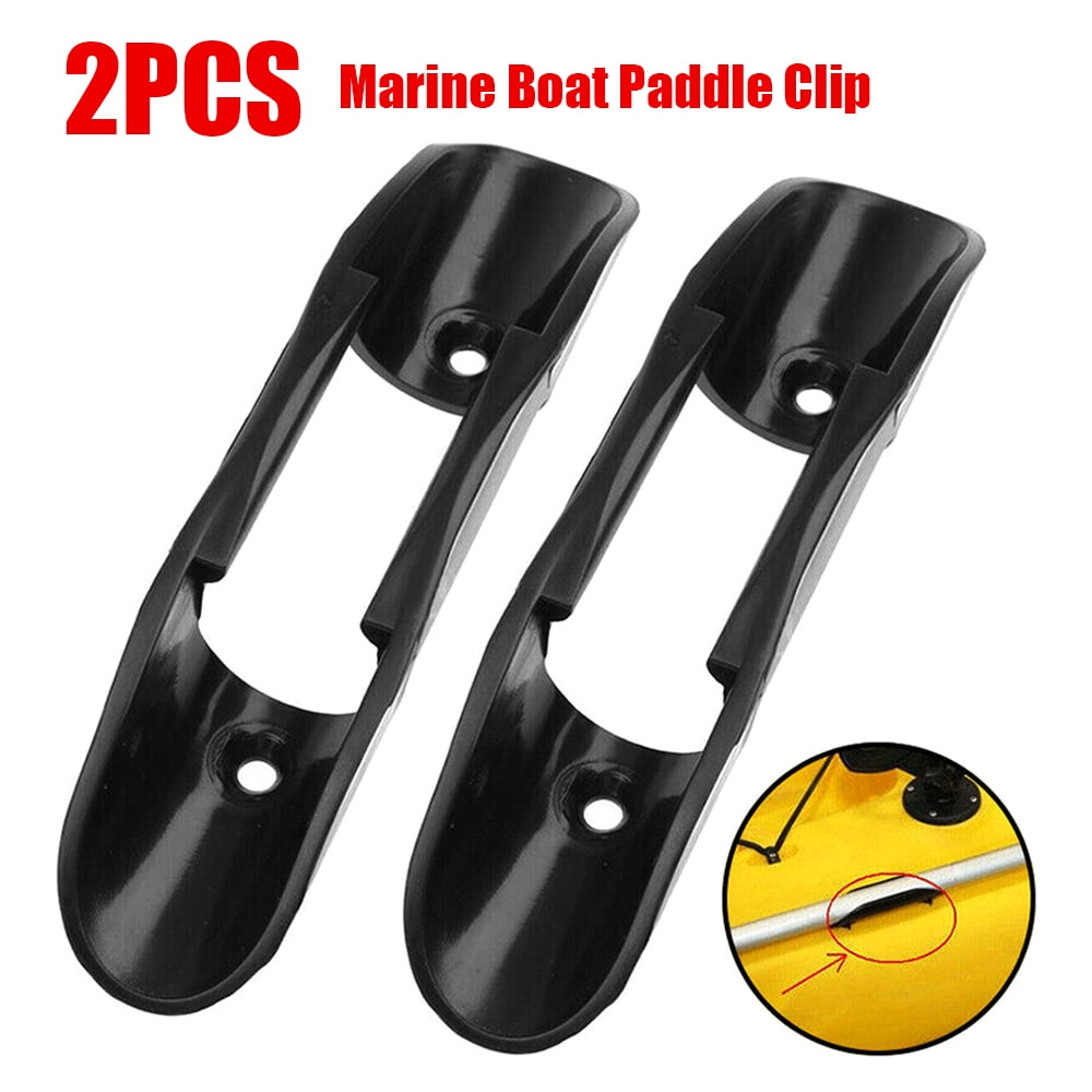 2PCS Kayak Marine Boat Paddle Clip Holder Watercraft Black Plastic Accessories 