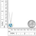 thumbnail image 2 of Gem Stone King 925 Silver and 10K Yellow Gold Swiss Blue Topaz and White Lab Grown Diamond Pendant Necklace for Women | 1.69 Cttw | Gemstone November Birthstone | Oval 6X4MM | With 18 inch Chain, 2 of 4