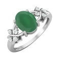 thumbnail image 2 of 925 Sterling Silver 8X6 MM Oval Shape Green Onyx Women Valentines Day Gifts Ring, 2 of 4