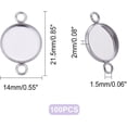 thumbnail image 4 of 100pcs 12mm Stainless Steel Cabochon Connectors Settings Pendant Cabochons Trays Bezel Trays Round Cabochon Links for Jewelry Making 19.5x14x2mm Hole 2mm, 4 of 9