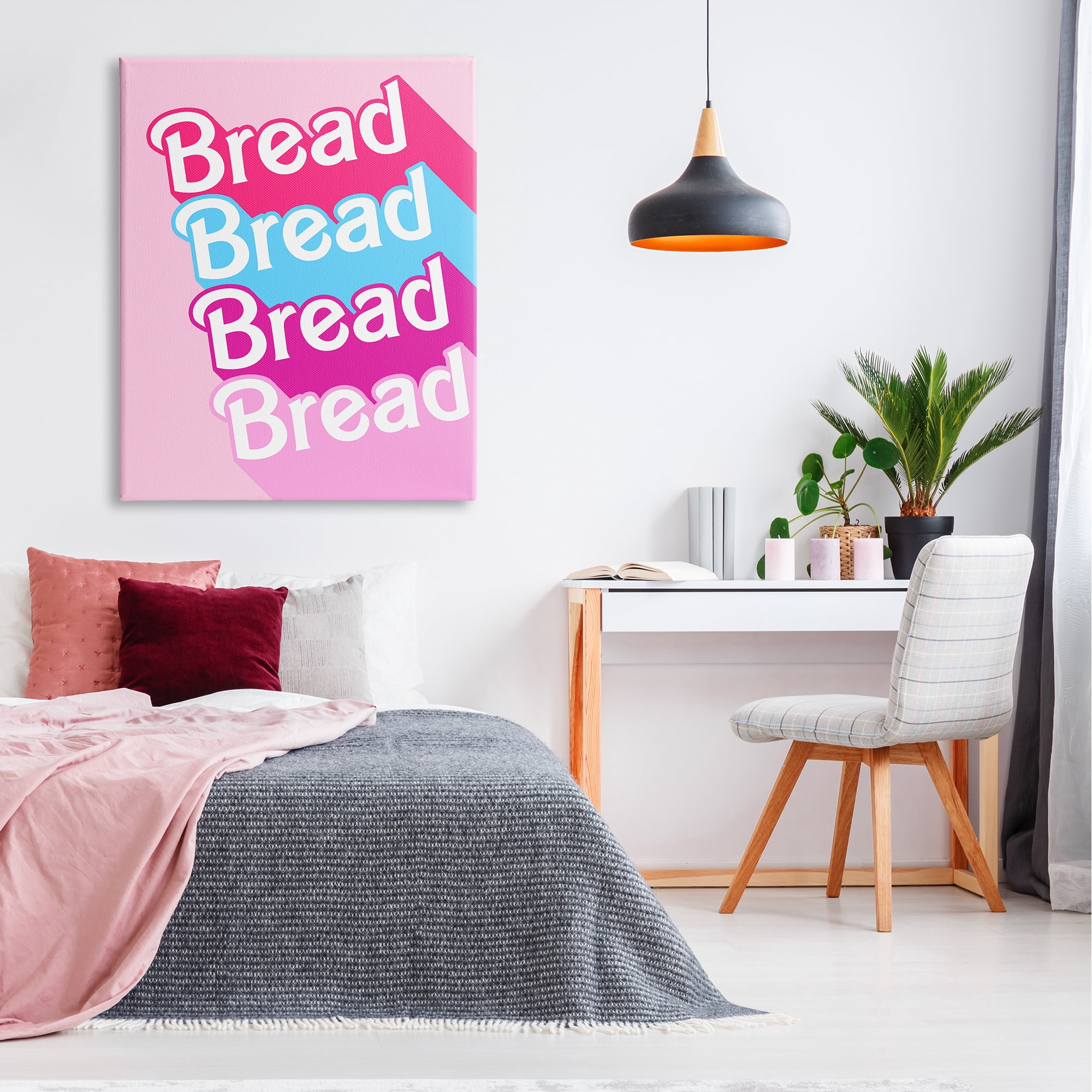 Stupell Industries Glam Bread Phrase Inspirational Painting Gallery Wrapped Canvas Print Wall Art, 36 x 48