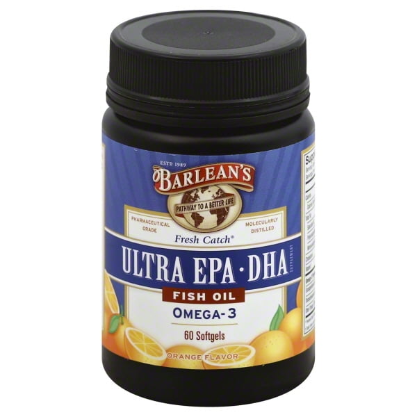 Barlean's Fresh Catch Fish Oil Ultra EPADHA Omega3 Orange Flavor