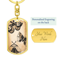 thumbnail image 3 of Celestial Butterflies Stainless Steel or 18k Gold Premium Swivel Dog Tag Keychain, 3 of 8