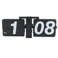 thumbnail image 2 of Flip Clock PVC Stainless Steel Battery Powered Retro Mechanical Digital Automatic Flip Down Desk Clock for Living Room Bedroom Office All Black, 2 of 5