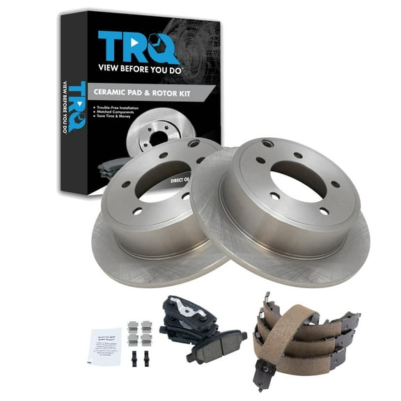 TRQ Rear Brake Pad & Rotor Kit Fits Select 2007-2012 Dodge 07-14 Jeep 08-14 Mitsubishi