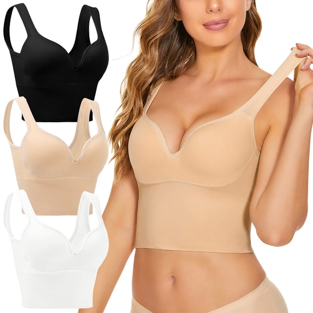 Fvwitlyh Bralettes For Women Womens Comfort Lightly Lined Seamless Wireless Triangle Bralette Bra Multicolor,M