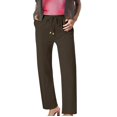 thumbnail image 2 of AKGEAMN Women's Summer Elastic Waist High Waisted Wide Leg Linen Casual Beach Trousers, Brown S-3XL, 2 of 5