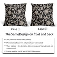 thumbnail image 5 of Black Floral Pillow Covers 18x18 Set of 2 Brown Cream Vintage Flower Block Print Pattern Decorative Throw Pillowcases Outdoor Rustic Farmhouse Square Cushion Cases Decor for Home Couch Sofa Bed, 5 of 7