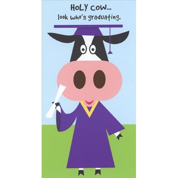 RSVP Holy Cow Moola Funny Money Holder or Gift Card Holder Graduation Congratulations Card