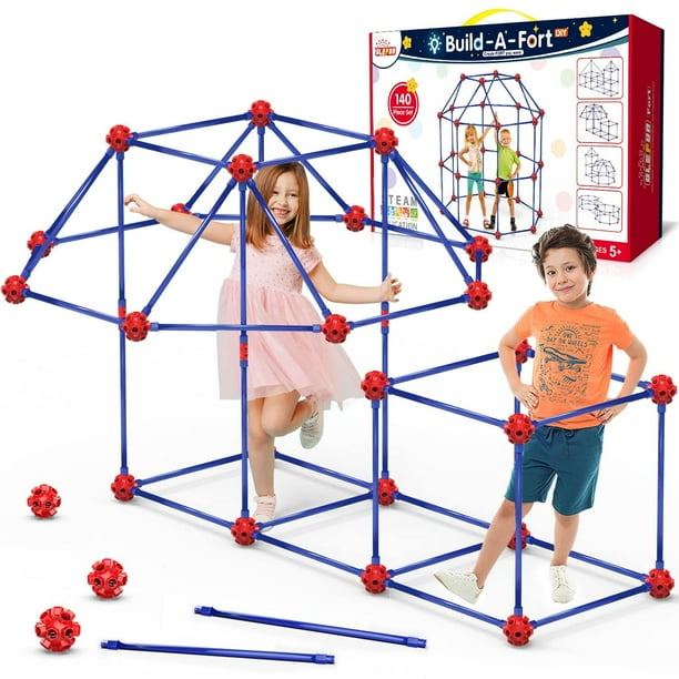 Kit de construcción Fort OleFun para niños de 5 a 8 años con 140 piezas