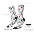 thumbnail image 2 of Yiaed Nautical And Pirate Owls Print Great elasticity Crew Socks Sports socks for Men and Women, 2 of 5