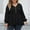 Black, variant on Only Moment Sky Blue Fall Sweatshirts for Women Ribbed Fleece Top Decorated With Gold Buttons Crew Neck Dressy Casual Tops Trendy Fall Fashion Work Clothes 5XL