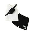 thumbnail image 1 of 6T Little Boys Clothes 6T Little Boys 2PCS Outfits Set 6T Little Boys Sleeveless Tank Top Shorts Set Black, 1 of 8