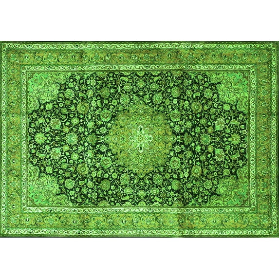 Ahgly Company Indoor Rectangle Persian Green Traditional Area Rugs, 6' x 9'