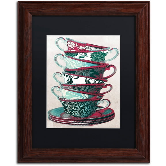 Trademark Fine Art "Afternoon Tea III" Canvas Art by Color Bakery Black Matte, Wood Frame